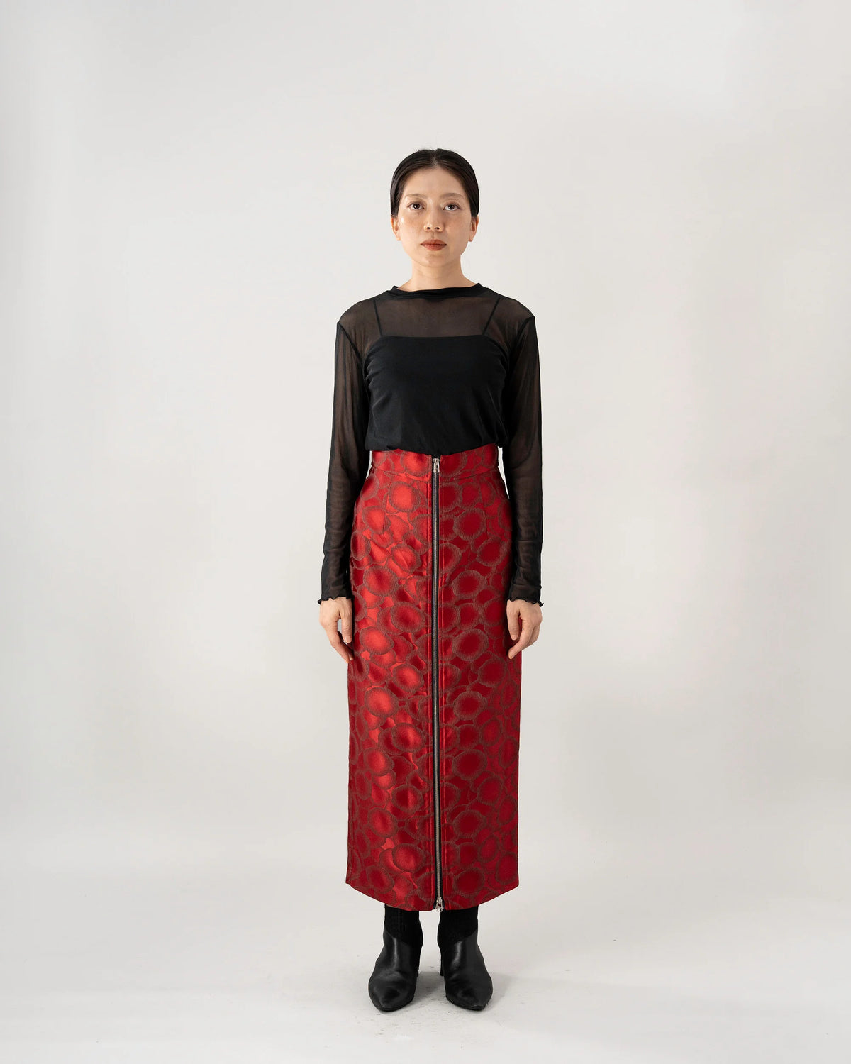 JACQUARD ZIP SKIRT
