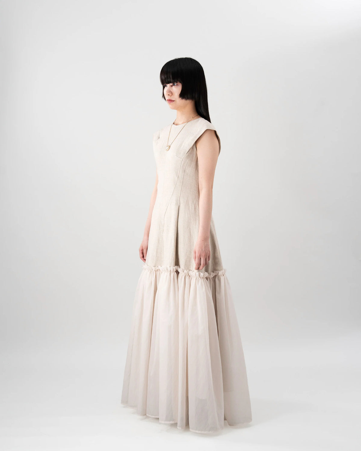 LINEN TIERED DRESS