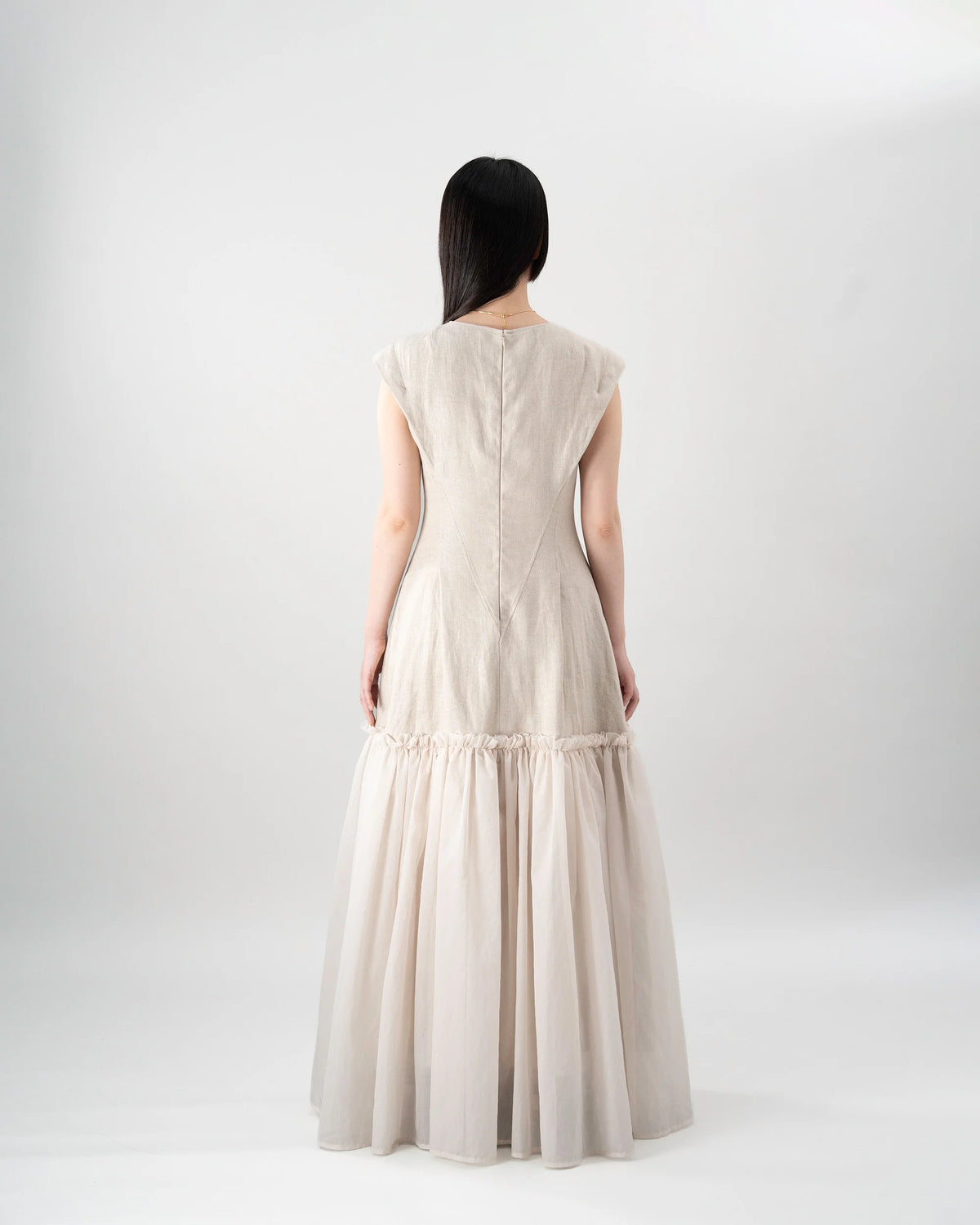 LINEN TIERED DRESS