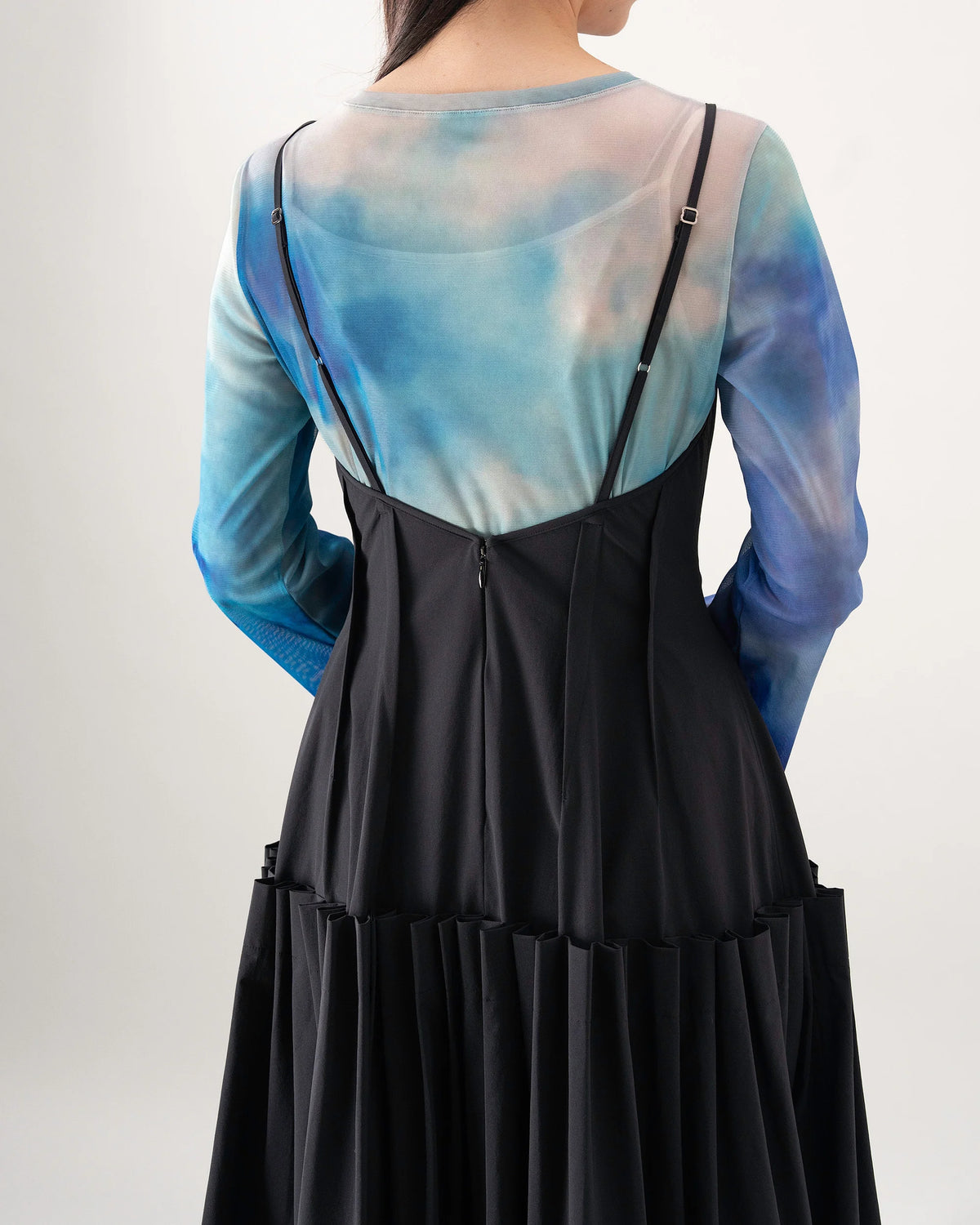 PLEAT CAMI DRESS (BLACK)