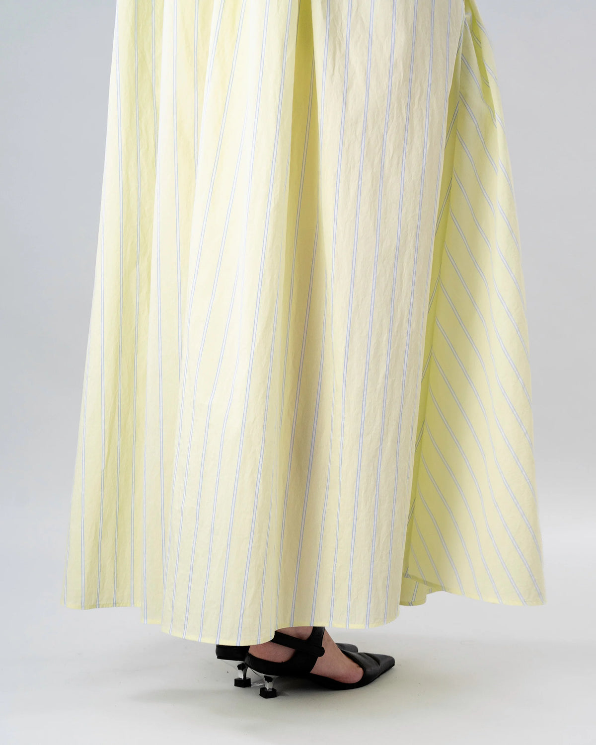 PUFF SHIRT DRESS (YELLOW STRIPE)