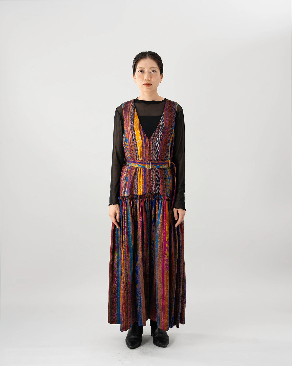 THAI SILK TIERED DRESS