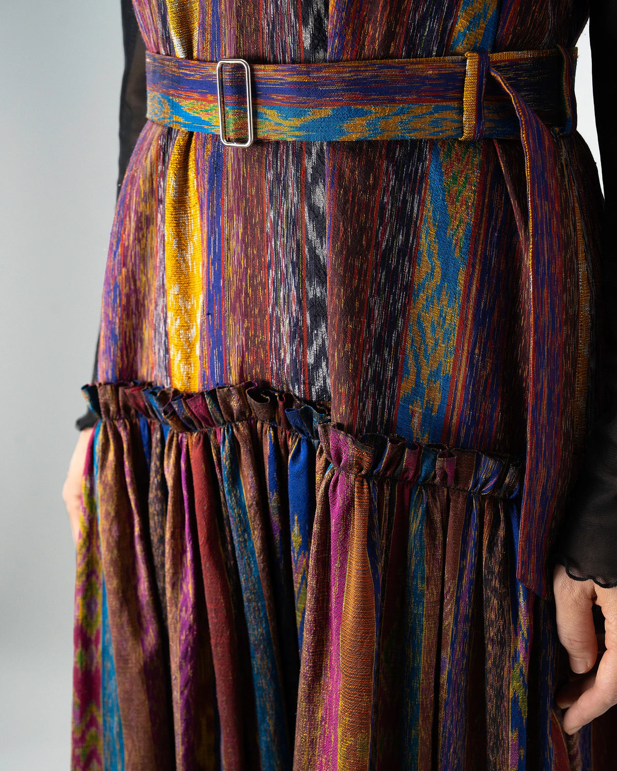 THAI SILK TIERED DRESS