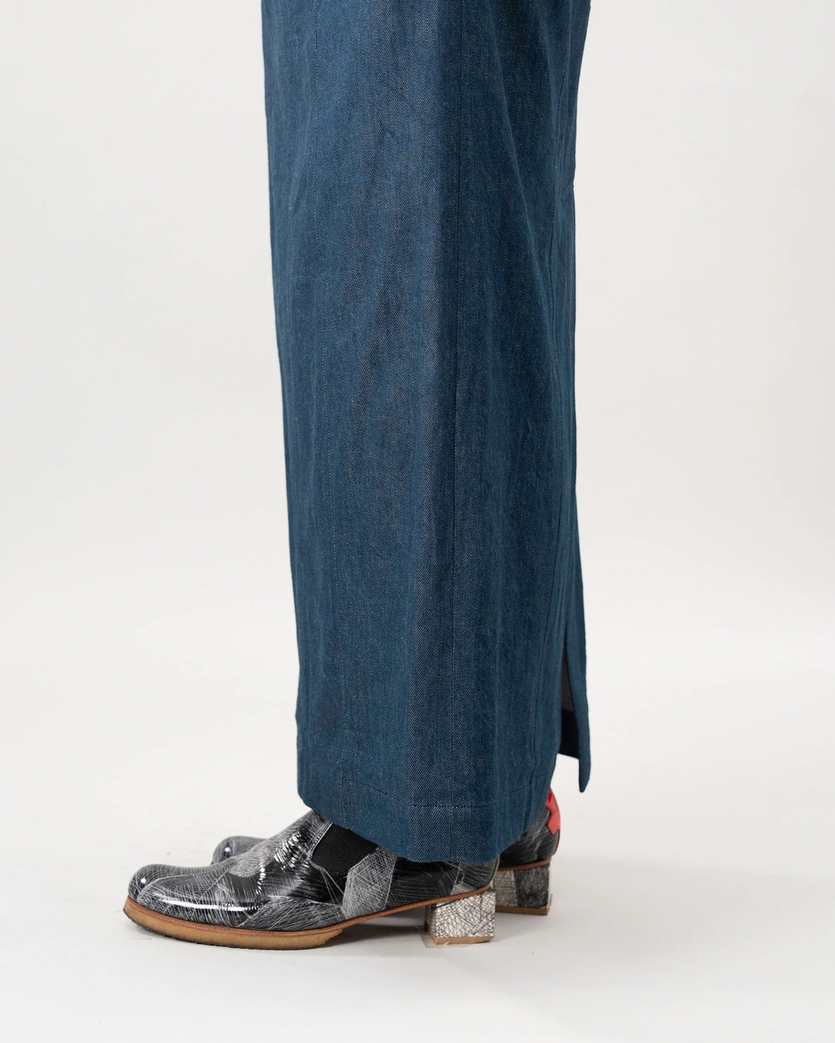 DENIM CAPE DRESS (BLUE)