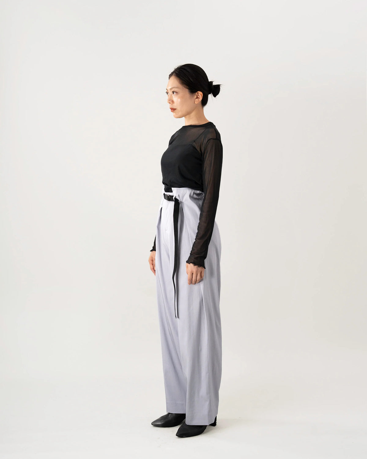 DOUBLE TUCK PANTS (BLUE GRAY)