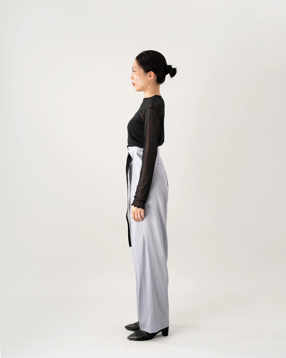 DOUBLE TUCK PANTS (BLUE GRAY)