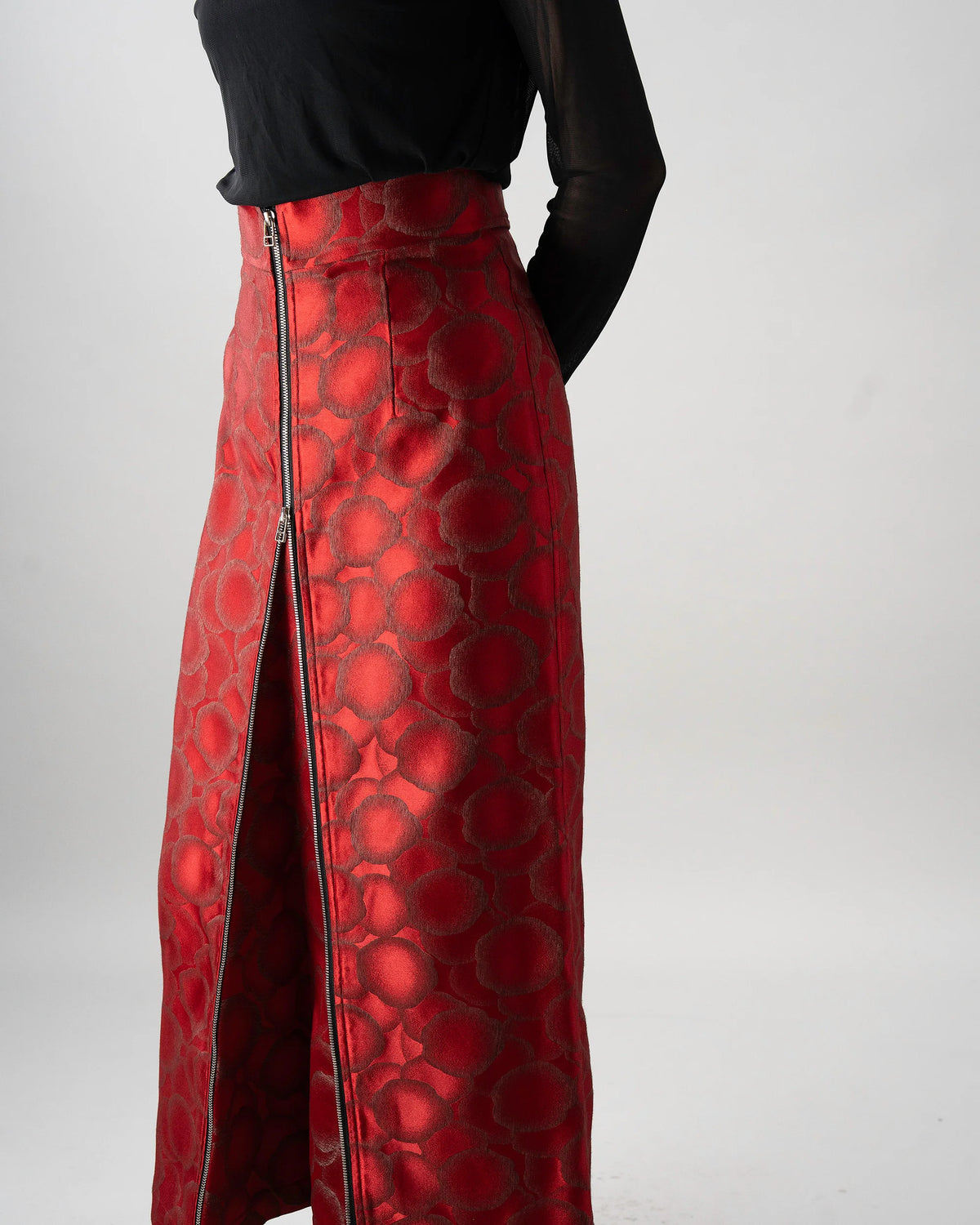 JACQUARD ZIP SKIRT