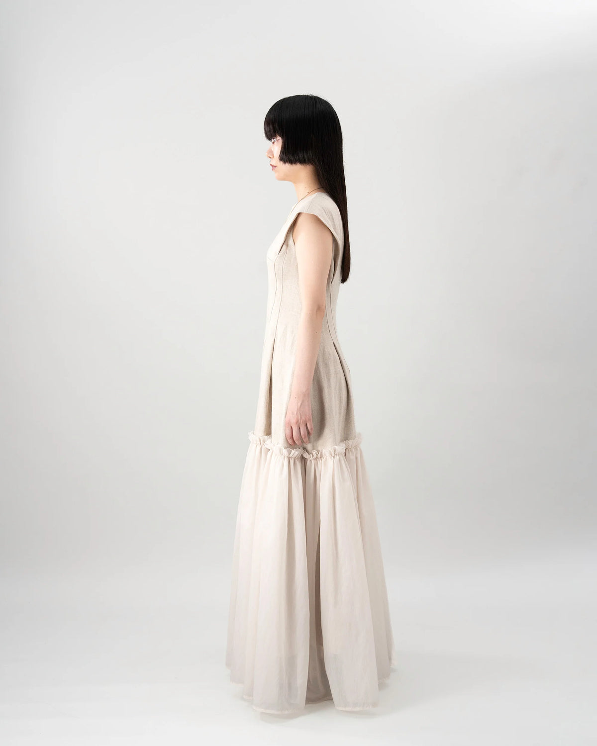 LINEN TIERED DRESS