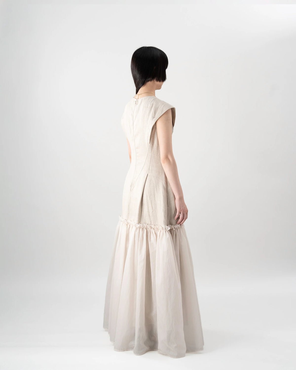 LINEN TIERED DRESS