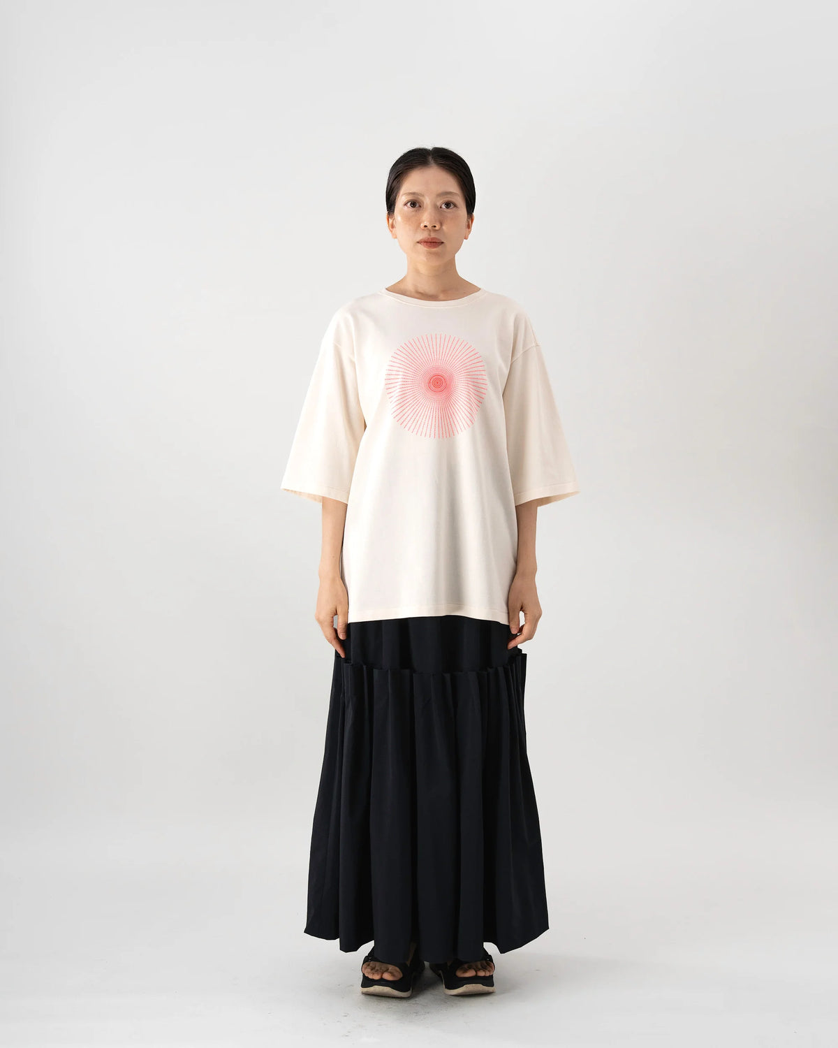 NEW SUN T-SHIRT (IVORY×PINK)