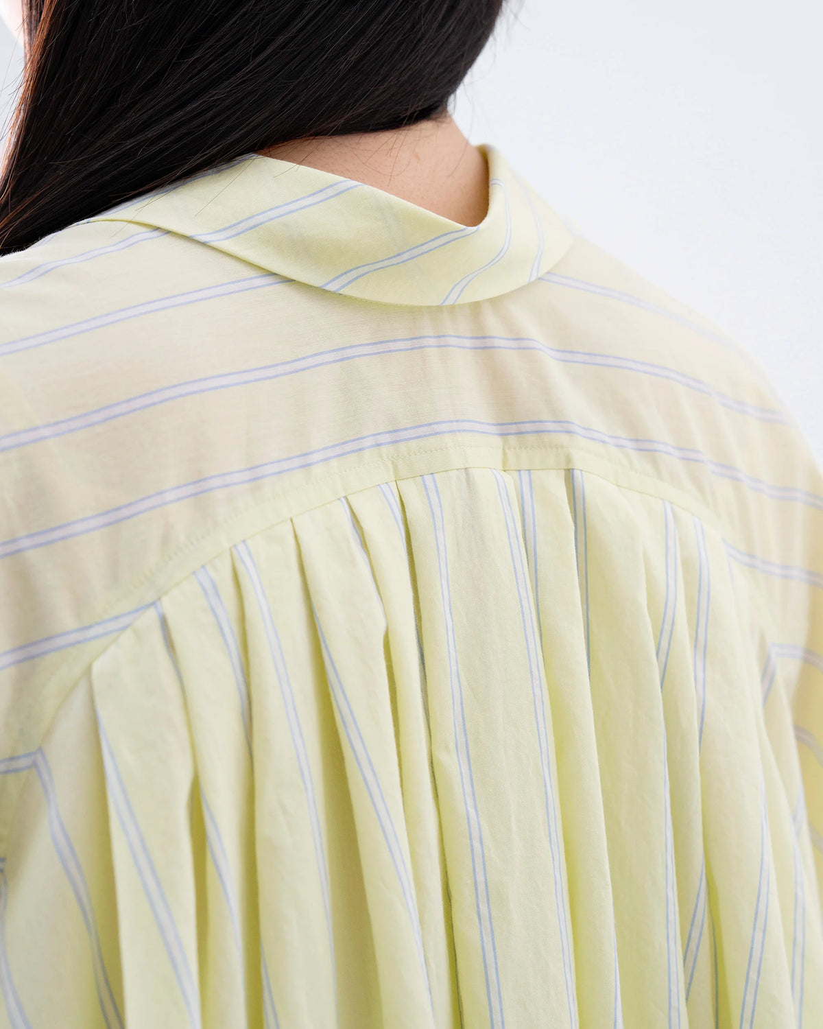PUFF SHIRT DRESS (YELLOW STRIPE)