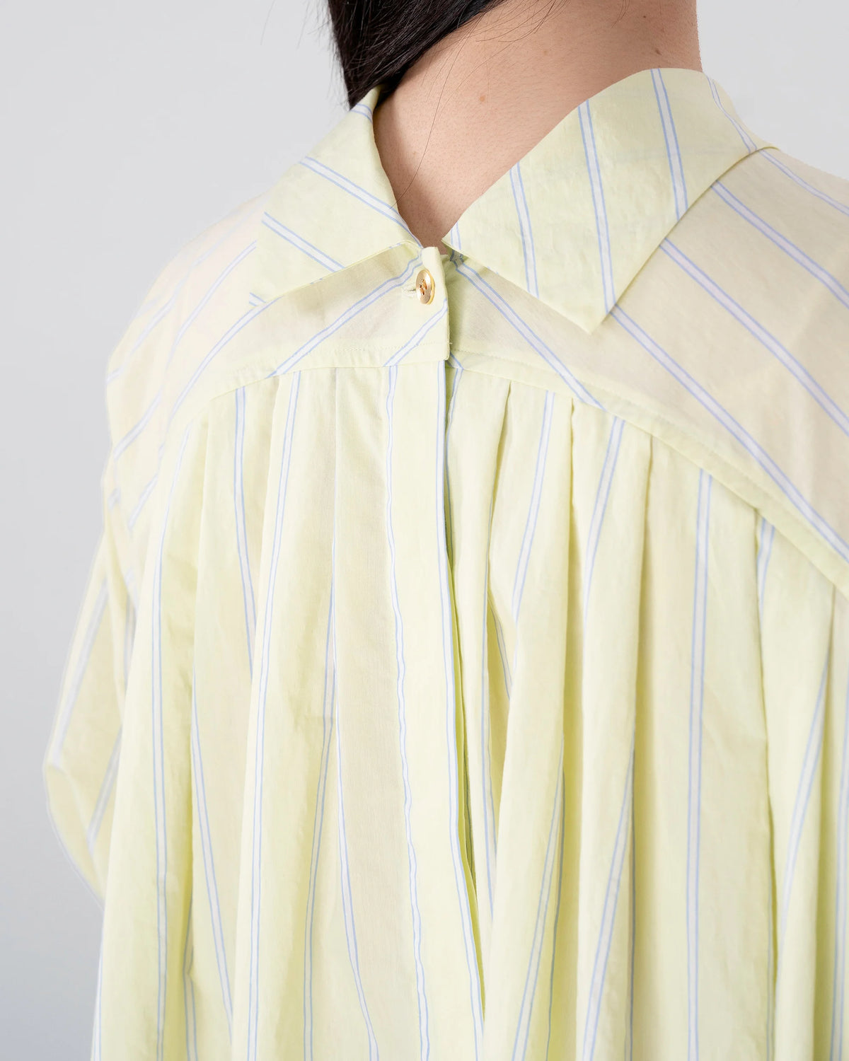 PUFF SHIRT DRESS (YELLOW STRIPE)