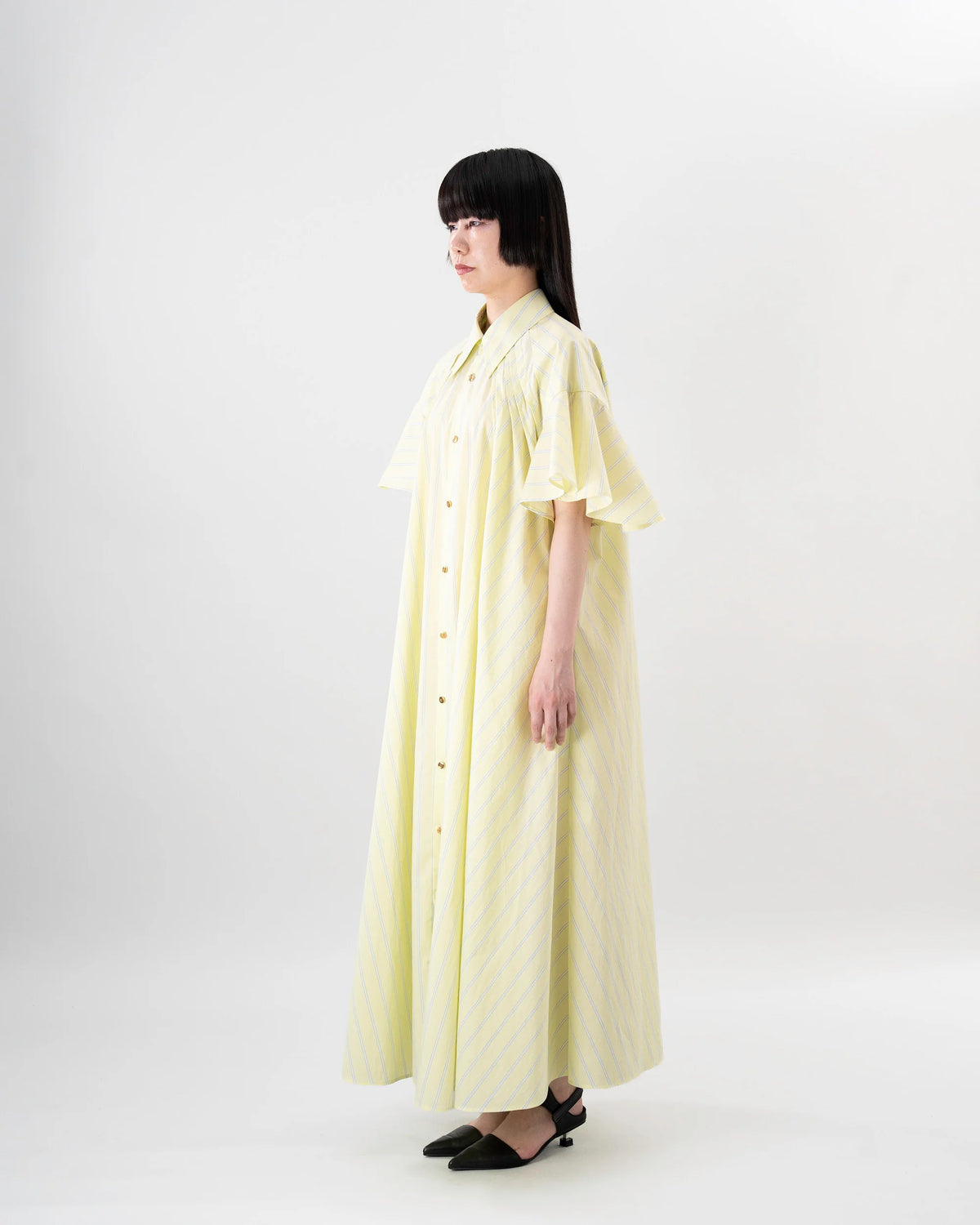 SHIRT DRESS (YELLOW STRIPE)