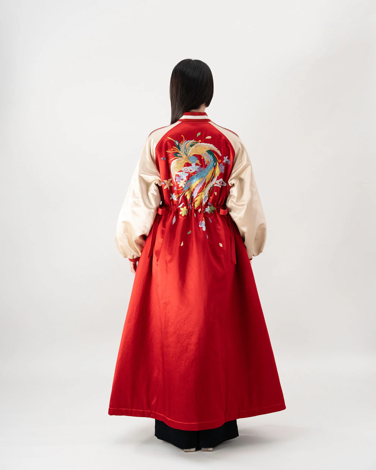 SKAJAN DRESS (RED×BEIGE)