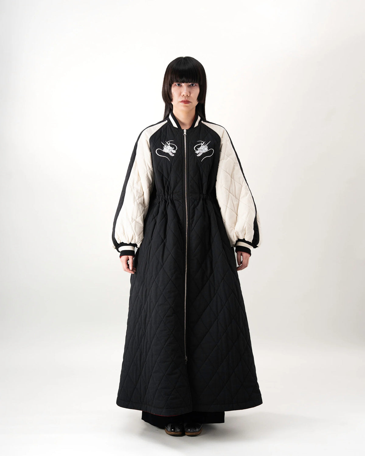 SKAJAN DRESS (RED×BEIGE)