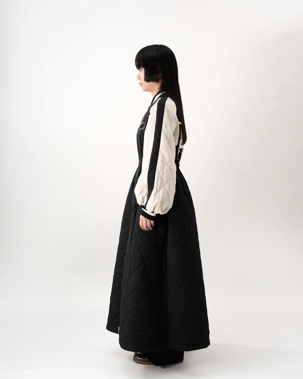SKAJAN DRESS (RED×BEIGE)