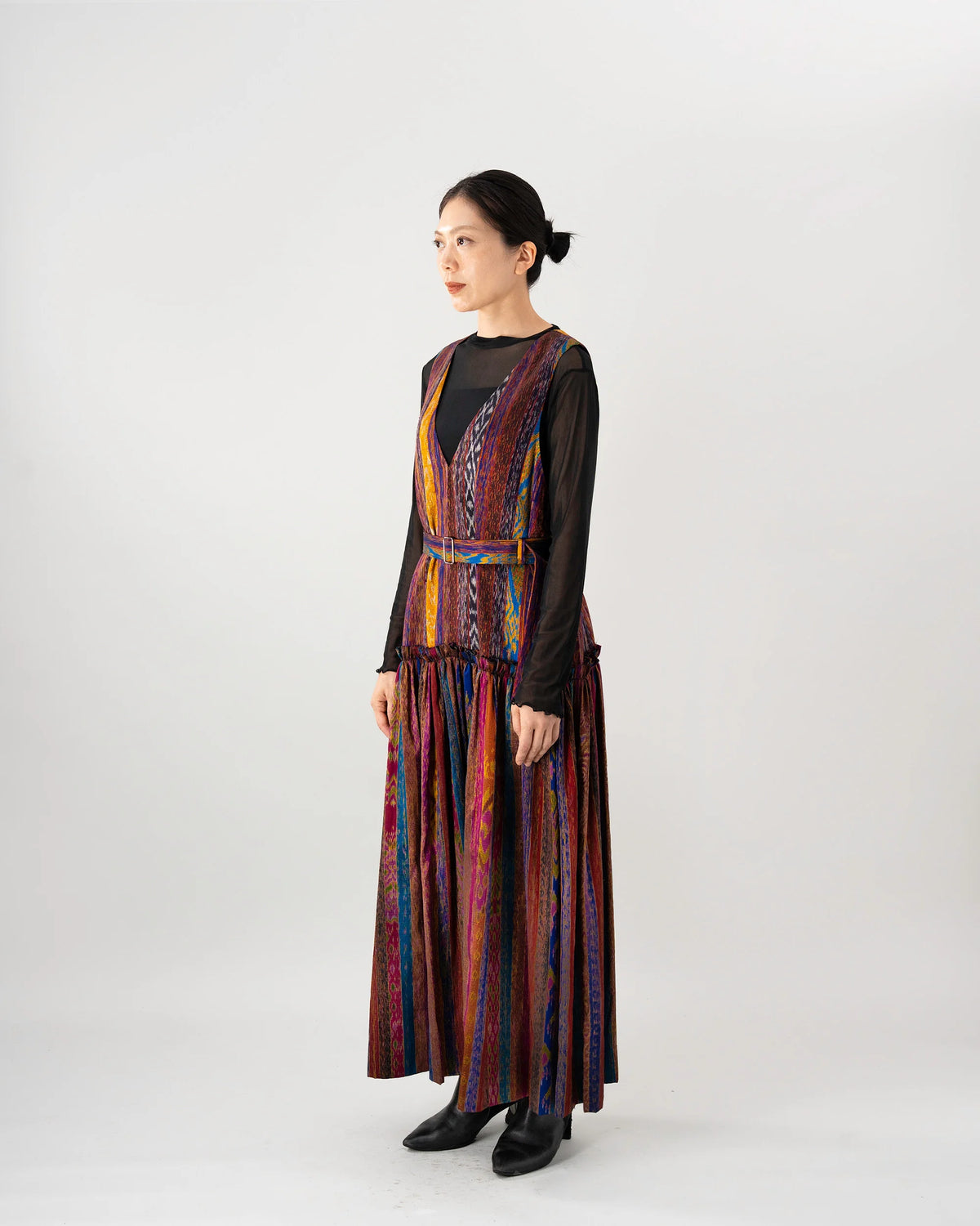 THAI SILK TIERED DRESS