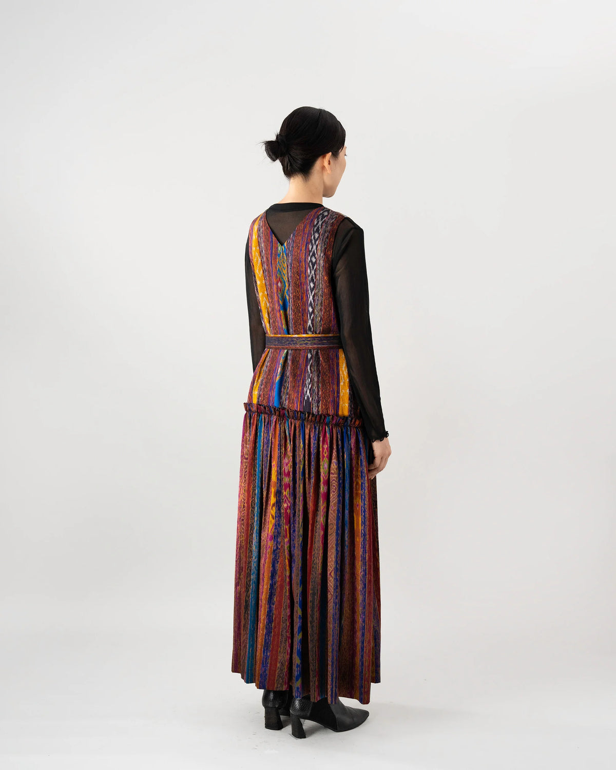THAI SILK TIERED DRESS